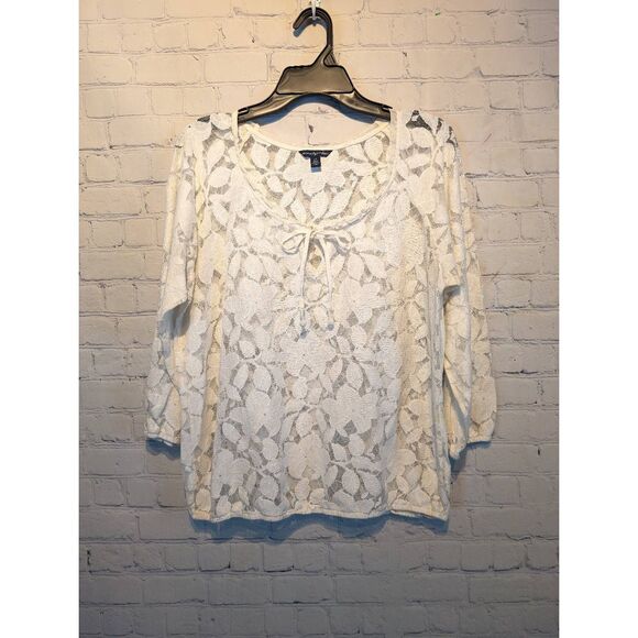American Eagle see-through lace top large - Picture 1 of 7
